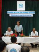 Bác Nguyễn Thế Trường phát biểu trong Lễ phong danh hiệu Huấn luyện viên của võ đường (16.8.2009)